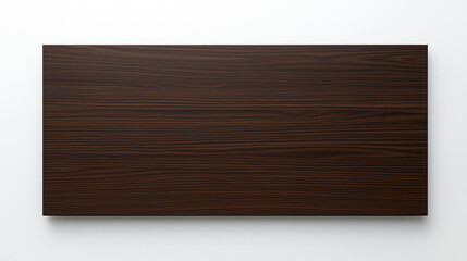 Naklejka premium A smooth, polished dark wood surface with straight grains placed on a white backdrop top view showcasing modern luxury scifi tone splitcomplementary color scheme
