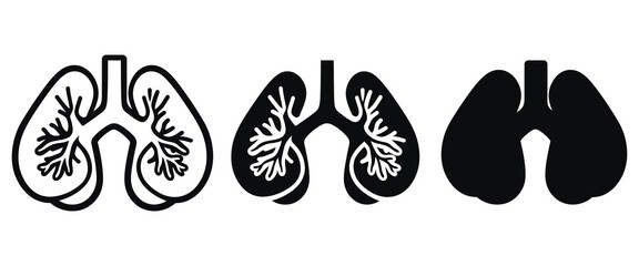 lungs line art icon silhouette vector illustration