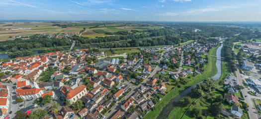 Blick auf die Festspielstadt Vohburg im Kreis Pfaffenhofen in Bayern