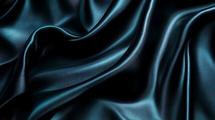 Fototapeta premium Teal fabric with folds for backgrounds, design