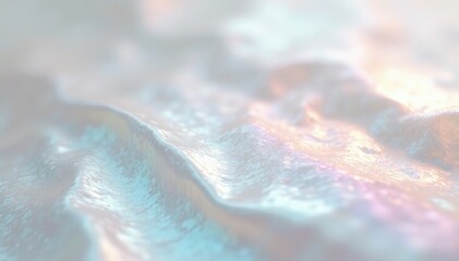 Fototapeta premium Iridescent silver mother of pearl texture on a delicate white background, elegant, mother of pearl, luxurious