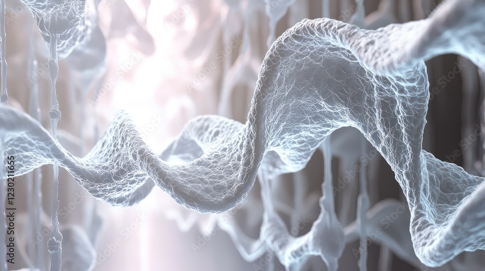 Poster electric neural web interwoven with abstract dna strands.