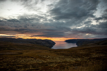 fjord im sonnenuntergang