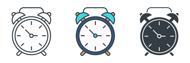 Clock icon symbol vector illustration isolated on white background