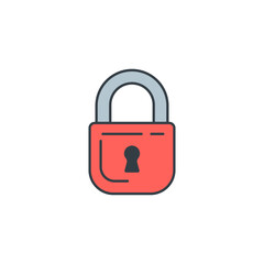 Padlock icon symbol vector illustration isolated on white background