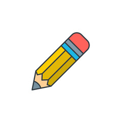 Pencil icon symbol vector illustration isolated on white background
