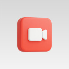 Naklejka premium 3d Realistic Video Camera icon vector illustration
