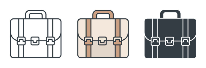 Briefcase icon symbol vector illustration isolated on white background