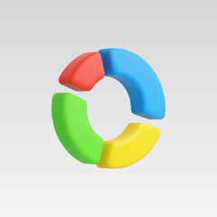 3d Realistic Circle diagram, Pie chart vector illustration