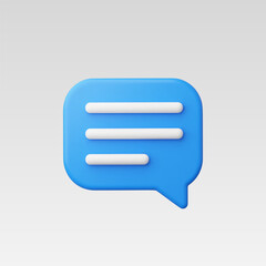 3d Realistic Chat or Message Icon vector illustration