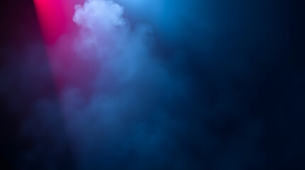 Abstract smoky backdrop with vibrant red and blue lighting effects