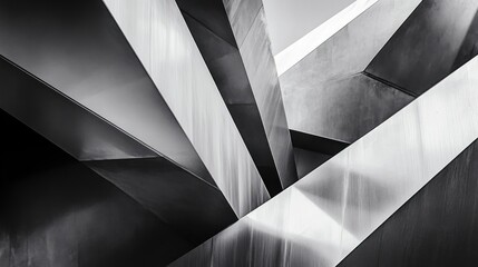 Abstract Geometric Composition in Black and White