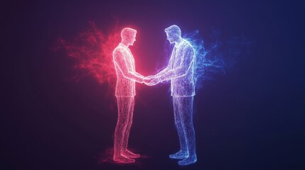 Celebrate Make a Friend Day with glowing handshakes in an elegant backdrop highlighting friendship and connection