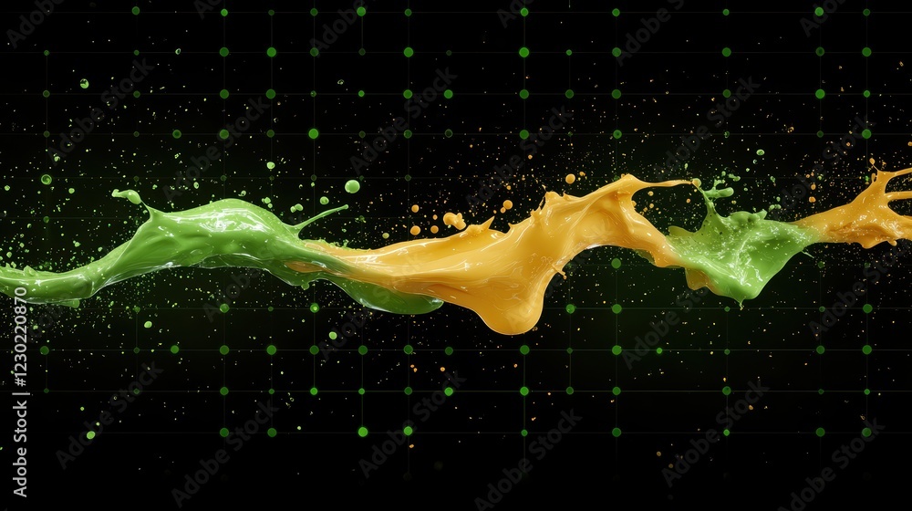 Aufkleber dynamic splash photography, capturing the art of fluid motion and color in abstract forms