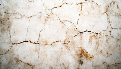Fototapeta premium Cracked and stained white wall texture background