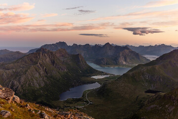 Aussicht von berg auf den lofoten