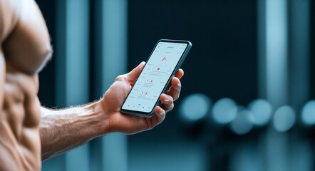 Minimalist Fitness Tech Smartphone with Workout App in Action - Enhancing Mobile Health Tracking for Active Lifestyle and Professional Fitness Industry