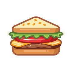Delicious Sandwich Illustration Tasty Burger Icon Fast Food Graphi