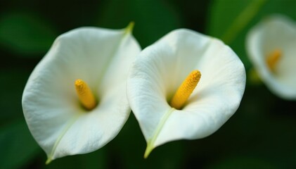 Fototapeta premium Anthurium white flowers with intricate details, closeup, , nature