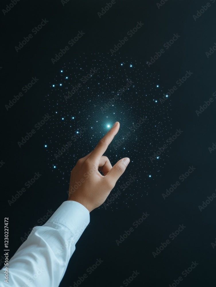 Poster futuristic financial analysis indian executive engages with holographic blockchain dashboard - secur