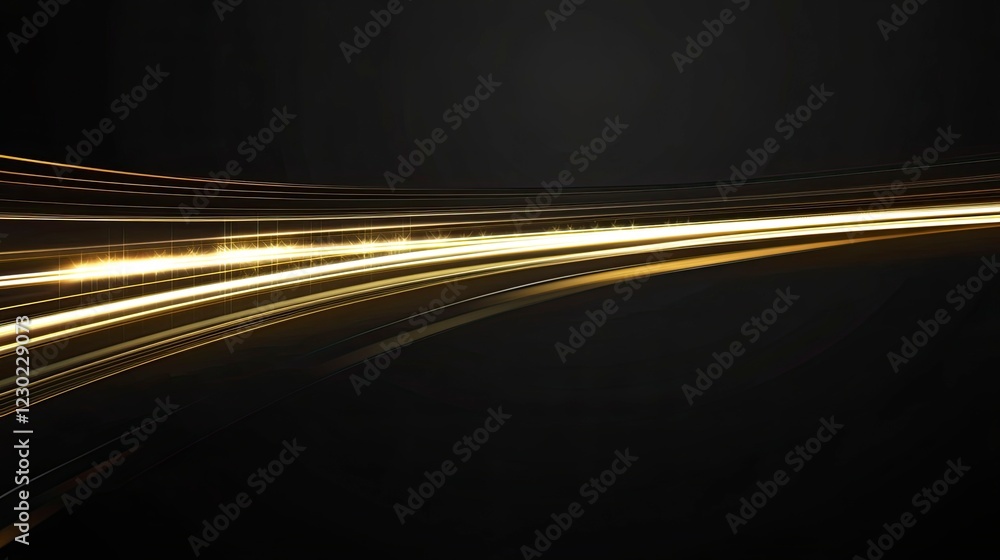 Poster stunning glowing light effect vector line with gold color on a transparent background. shining and b