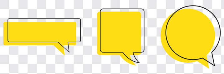 Quote text in speech bubble. Quote bubble testimonial banners. Quote box frames. Chatting, comment, remark, info windows shape