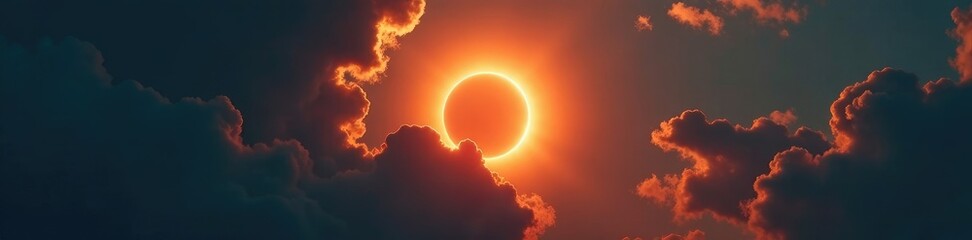 Storm clouds block out the sun's rays during a solar eclipse, atmosphere, eclipse, solar