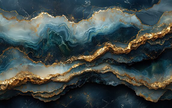 Luxurious Abstract Marble Texture with Gold Accents