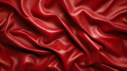 Obraz premium Beautiful red fabric draped elegantly with smooth texture and rich color details