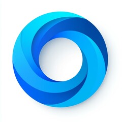 Interlocking blue gradient circular design with dynamic flow