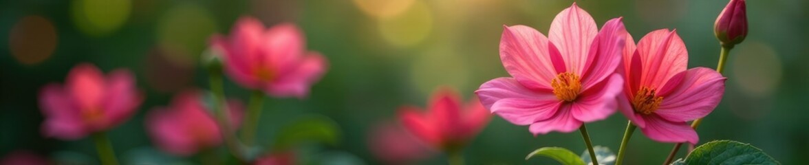 Flor rosa de jacinto con detalles en el fondo de jazminos y suelo, flor silvestre, flores