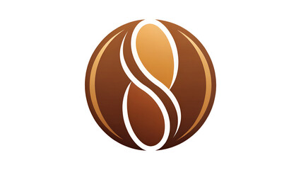 Stylized coffee bean logo with smooth curves and gradient brown tones on a white background