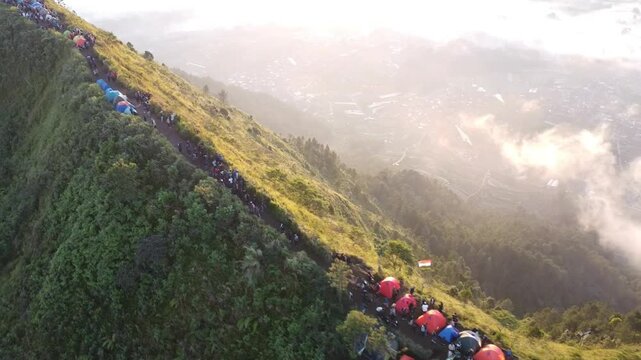 Beautiful Scenery on the Trail to the Summit of Mount Andong