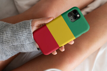 3D Rendering - A phone case with the flag of  Guinea