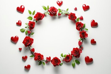 Obraz premium Elegant Red Roses in Heart-Shaped Arrangement