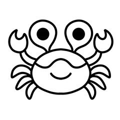 Cute crab cartoon doodle icon logo hand drawn illustration sea animals underwater marine nautical svg transparent