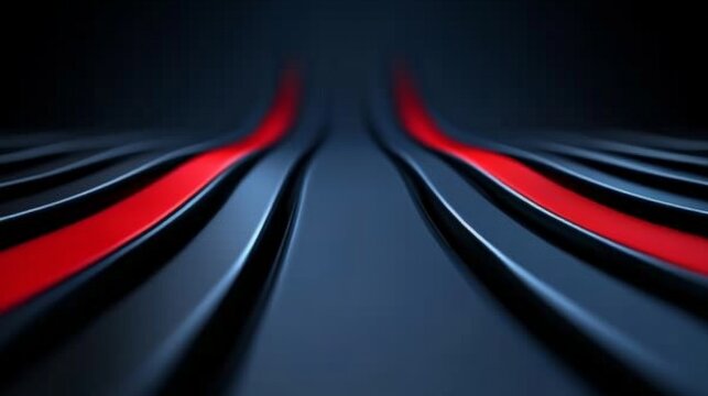 Red Lines Abstract: A mesmerizing abstract pattern of red lines, pulsating with energy and dynamism, against a backdrop of dark gray tones.  This captivating digital artwork offers a sense of depth.