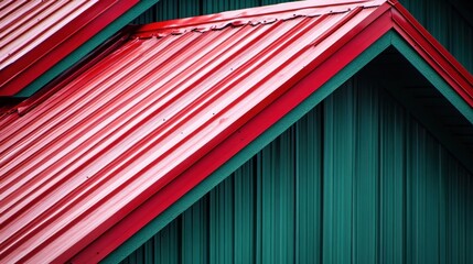 Red and Green Metal Roof and Wall