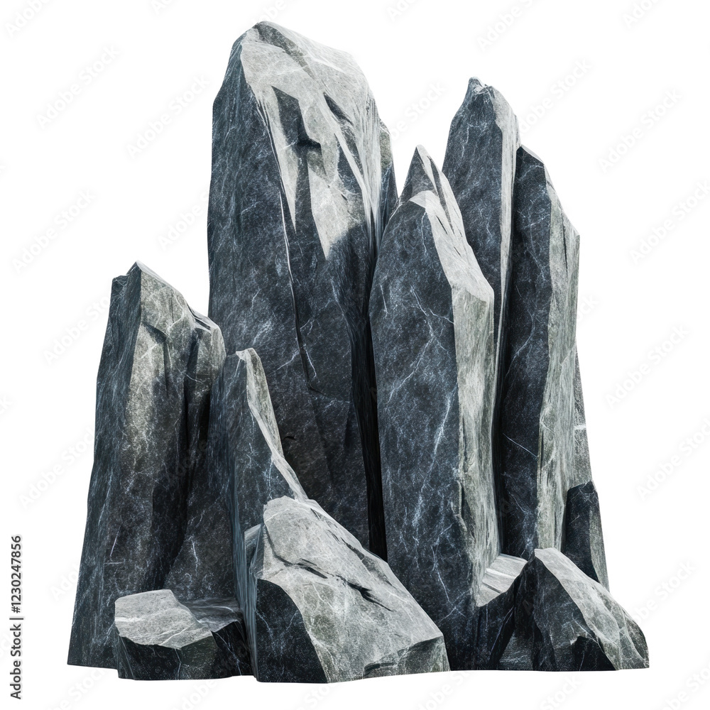 Aufkleber dark gray rocky formations with sharp edges and unique texture