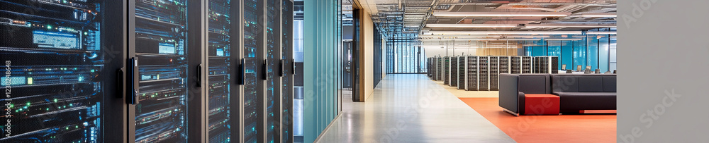 Aufkleber Modern data center with advanced technology and layout
