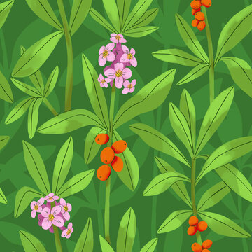 Seamless floral plant pattern