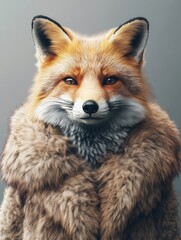 Obraz premium Close up of a red fox's fur with natural highlights and shadows, showcasing the softness and texture.