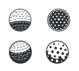 Golf clip art Isolated Balls silhouette set, Golf Ball club all collection vector set with white background