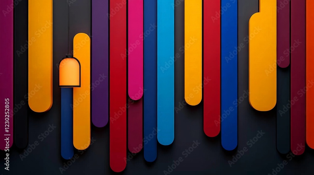 Poster abstract colorful stripes: a vibrant and modern design featuring vertical stripes in a variety of bo