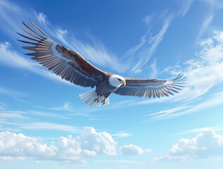 majestic eagle soaring in sky with wind rushing, nature, flying animals, aerial views, eagles, soaring animals.
