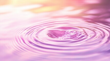 Pink water ripples expanding outwards from a central point.