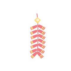 Chinese lantern firecrackers vector