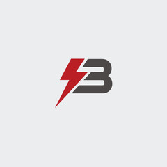 Electric Bolt with letter B Logo