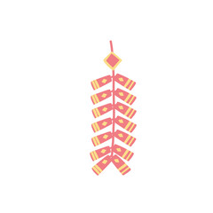 Chinese lantern firecrackers vector