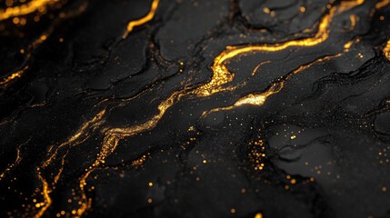 Abstract Gold and Black Glittering Texture Background